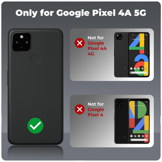 Back Cover Case for Google Pixel 4A 5G | HybridShield Transparent Glass Back | Camera Protection - Black Bumper & Transparent Back