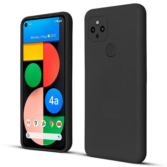 Silicon Back Case Cover for Google Pixel 4A 5G | Camera Bumper Protection Back Cover (Black)