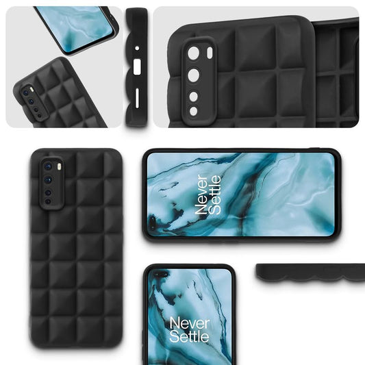 3D Grid Matte Silicone Phone Case Cover for Oneplus Nord 4G