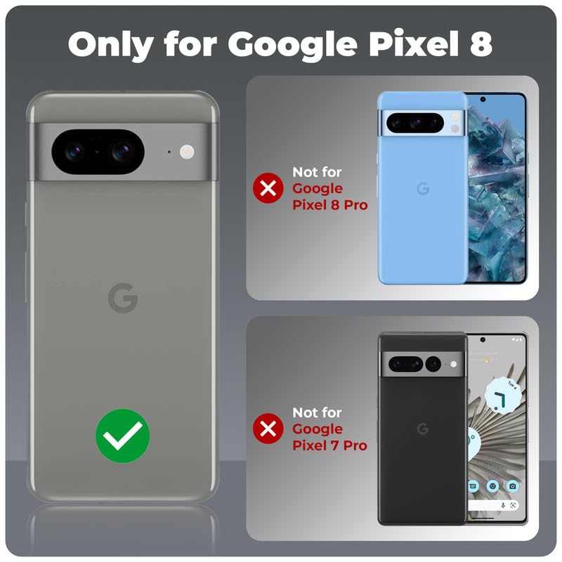 Synthetic Leather Back Cover Case for Google Pixel 8 | Shockproof Protective Cover -Walnut Brown