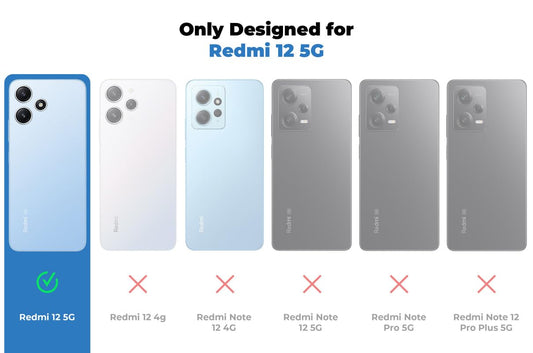 Silicon Back Case Cover for Redmi 12 5G | Camera Bumper Protection Back Cover (Black)