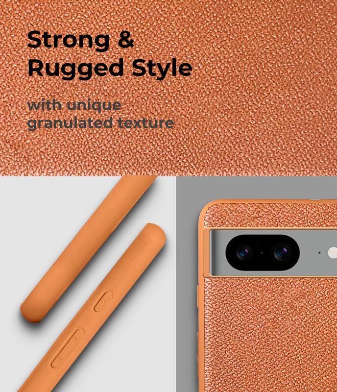 Synthetic Leather Back Cover Case for Google Pixel 8 | Shockproof Protective Cover -Walnut Brown