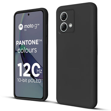 Silicon Back Case Cover for Motorola G84 5G | Motorola Moto G84 5G | Camera Bumper Protection Back Cover (Black)