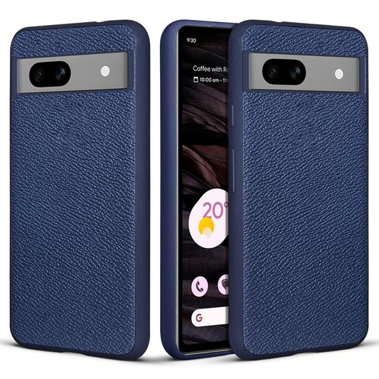 Synthetic Leather Back Cover Case for Google Pixel 7A | Shockproof Protective Cover -Navy Blue