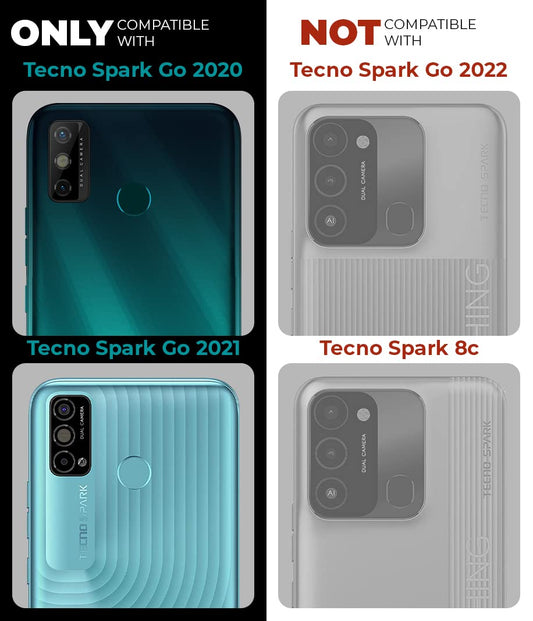 Translucent Matte Back Case Cover for Tecno Spark Go 2020 | Tecno Spark 6 Go | Anti-Slip Back | Smooth Sides Soft -Black