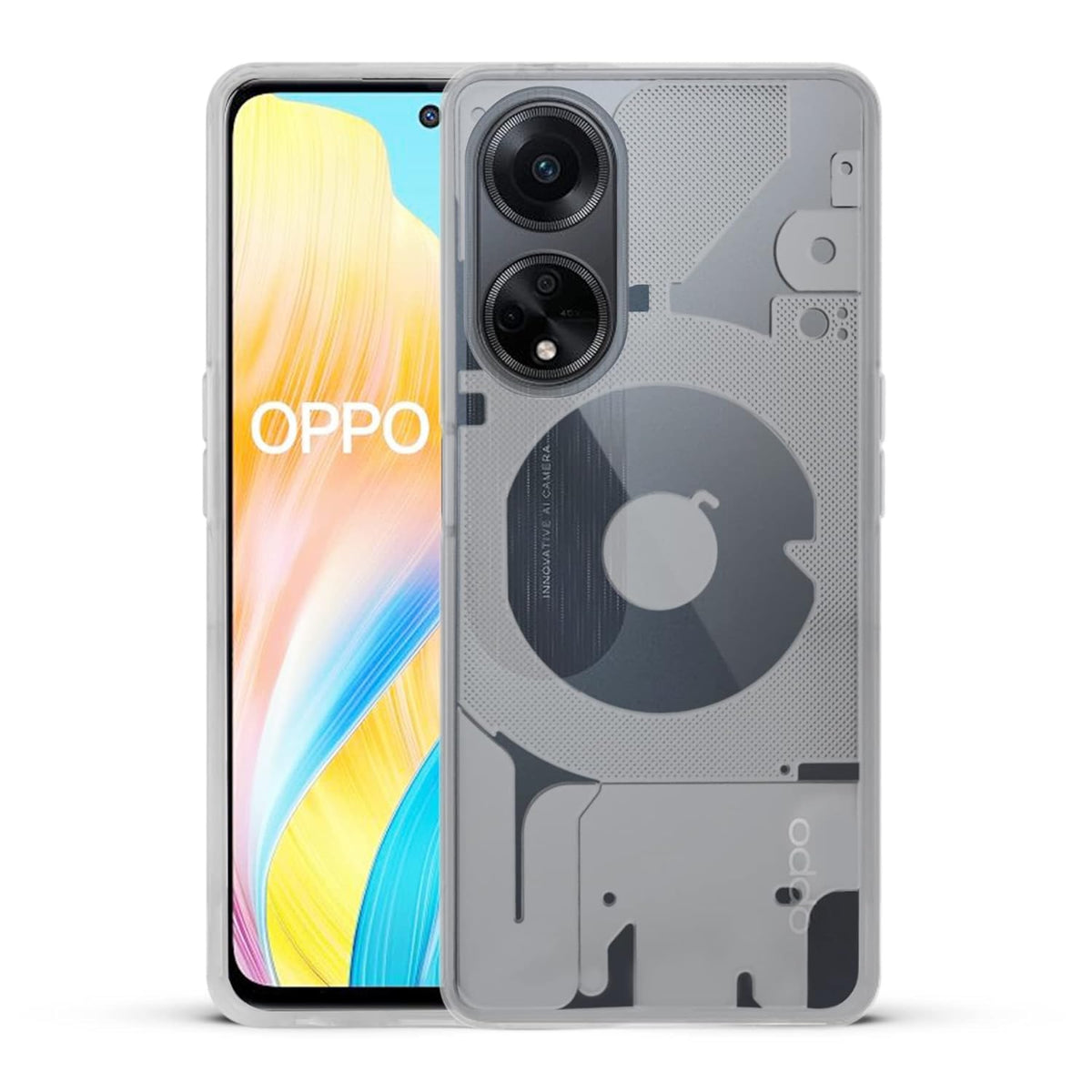 Designed Transparent Back Case for Oppo F23 5G Frosted Cover Matte Silicone TPU