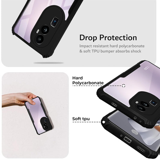 Silicon Back Case Cover for Oppo Reno 10 Pro Plus 5G | Camera Bumper Protection Back Cover (Black)