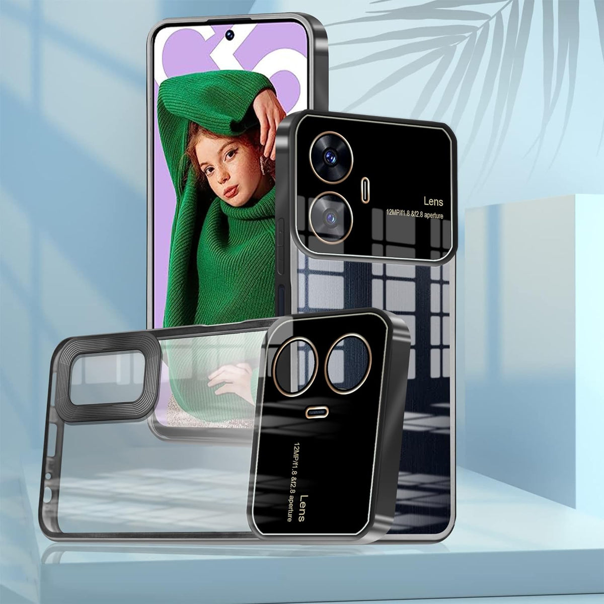 Clear Logo Cut Case with Raised Camera Guard for Realme C55
