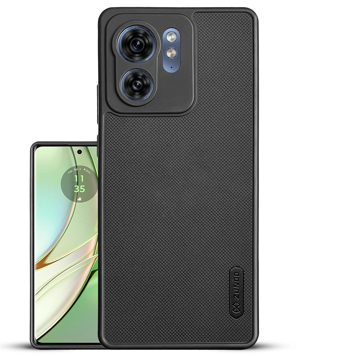ZUNDO Dotted Silicon Back Case Cover for Motorola Edge 40 5G Camera Bumper Protection Back Cover (Black)
