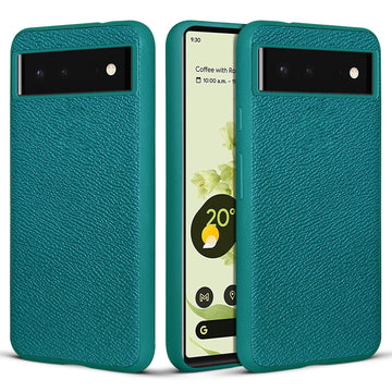 Synthetic Leather Back Cover Case for Google Pixel 6 | Shockproof Protective Cover -Sea Green