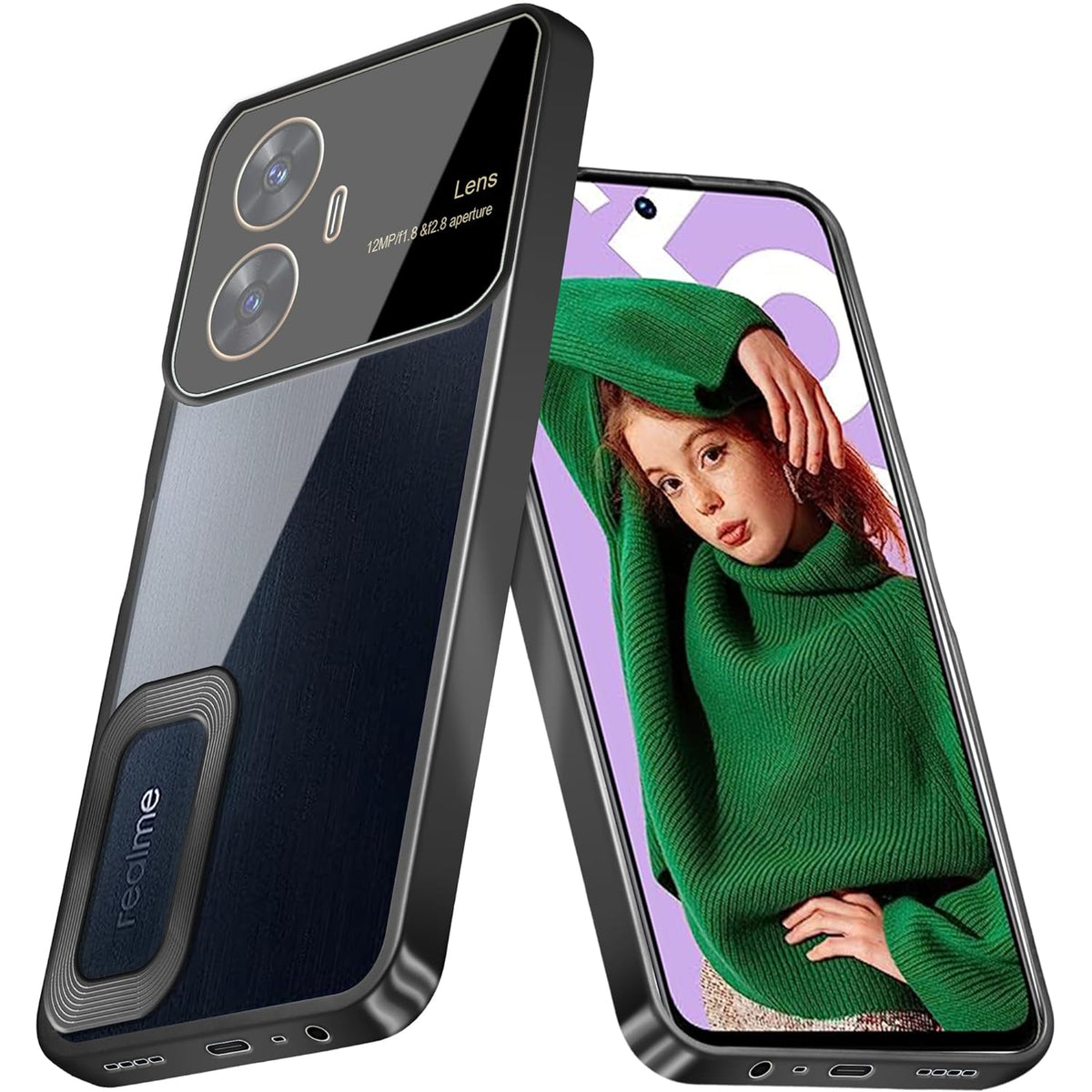 Clear Logo Cut Case with Raised Camera Guard for Realme C55