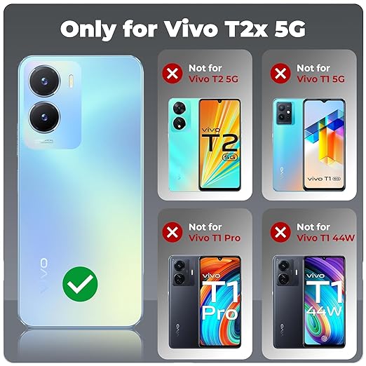 Premium Acrylic Transparent Back Cover for Vivo T2x 5G