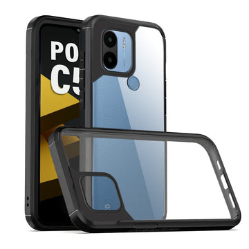 Silicone Frame Transparent Hard Back Cover for Poco C50