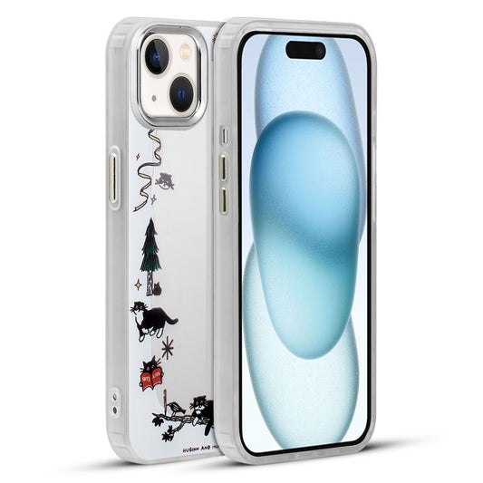 Mirror Case With Cute Cartoon Prints Back Cover For Apple iPhone 15