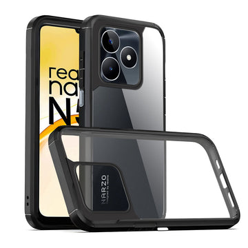 Silicone Frame Transparent Hard Back Cover for Realme Narzo N53