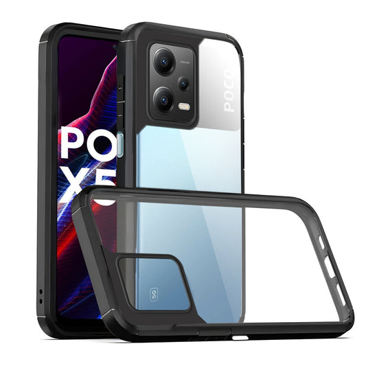 Silicone Frame Transparent Hard Back Cover for Poco X5 5G