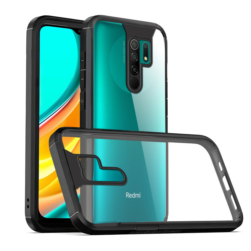 Silicone Frame Transparent Hard Back Cover for Redmi 9 Prime