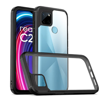 Silicone Frame Transparent Hard Back Cover for Realme C25Y