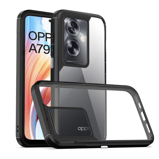 Silicone Frame Transparent Hard Back Cover for Oppo A79 5G