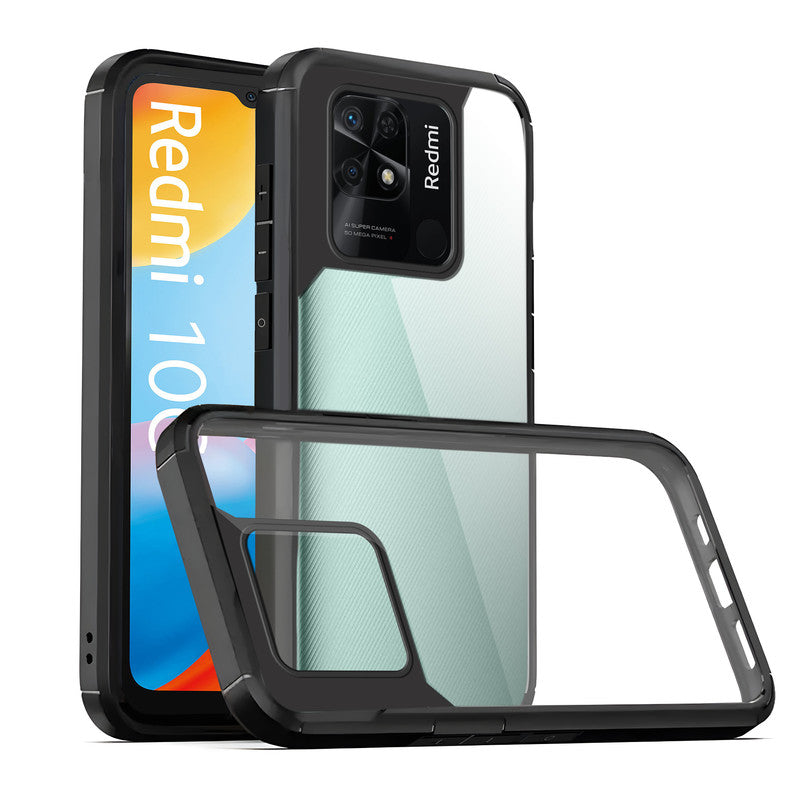 Silicone Frame Transparent Hard Back Cover for Redmi 10C