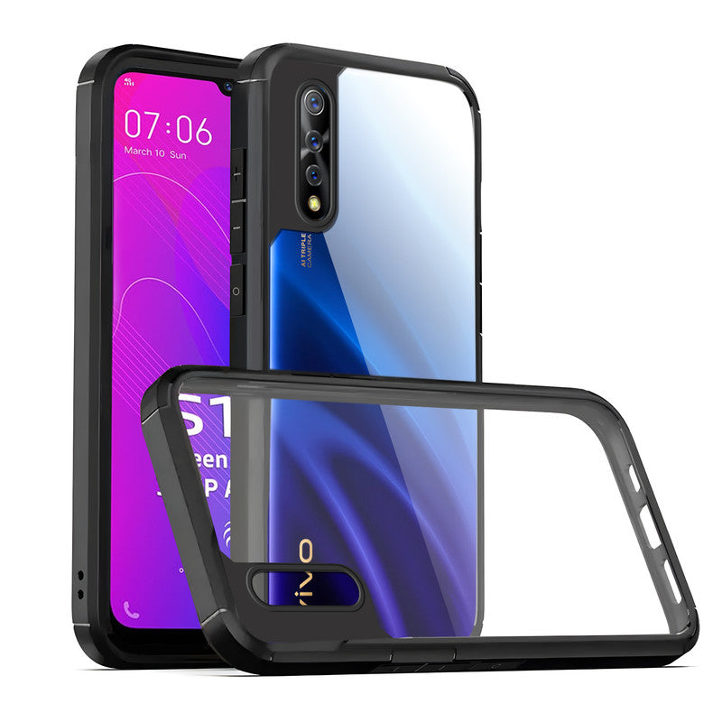 Silicone Frame Transparent Hard Back Cover for Vivo S1