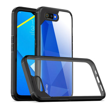 Silicone Frame Transparent Hard Back Cover for Realme C2