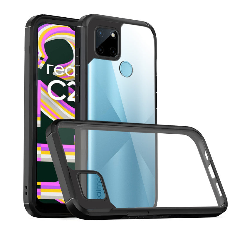 Silicone Frame Transparent Hard Back Cover for Realme C21Y