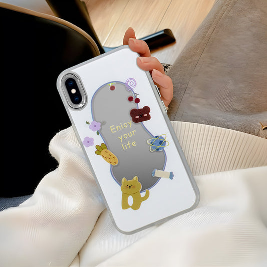 Mirror Case With Cute Cartoon Prints Back Cover For Apple iPhone XS