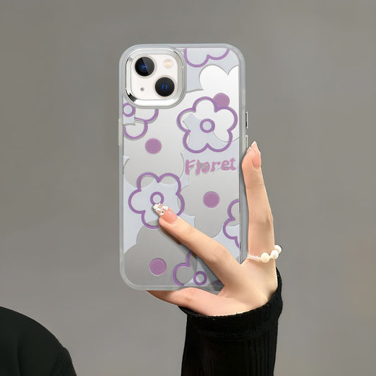 Mirror Case With Cute Cartoon Prints Back Cover For Apple iPhone 13