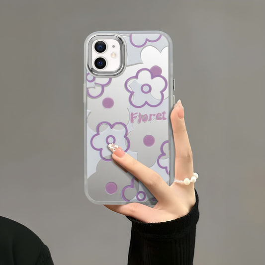 Mirror Case With Cute Cartoon Prints Back Cover For Apple iPhone 12