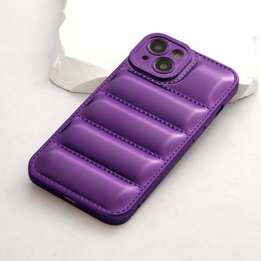 Soft Silicone 3D Puffer Pattern Back Cover for Apple iPhone 13, Shiny Shockproof Protective Case