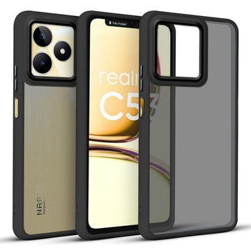 Translucent Matte with Shiny Camera Ring Back Cover for Realme C53