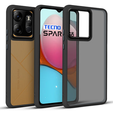 Translucent Matte with Shiny Camera Ring Back Cover for Tecno Spark Go 2023