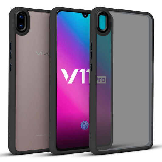 Translucent Matte with Shiny Camera Ring Back Cover for Vivo V11 Pro