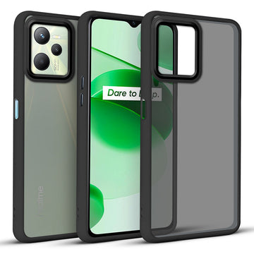 Translucent Matte with Shiny Camera Ring Back Cover for Realme C35