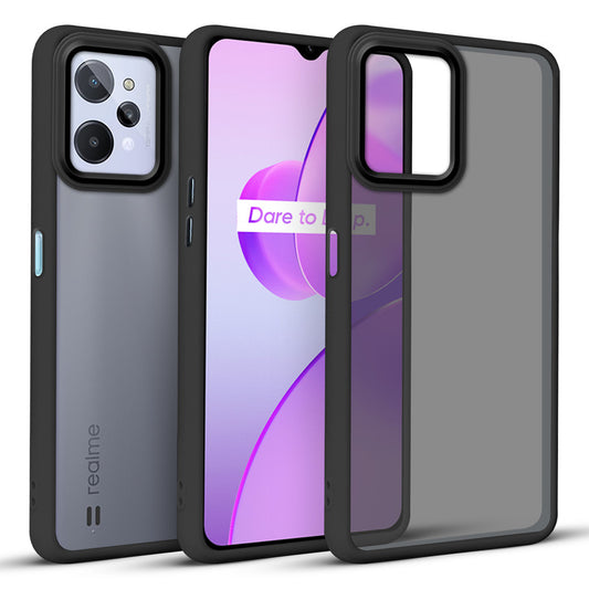 Translucent Matte with Shiny Camera Ring Back Cover for Realme C31