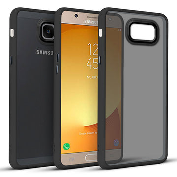 Translucent Matte with Shiny Camera Ring Back Cover for Samsung J7 Max