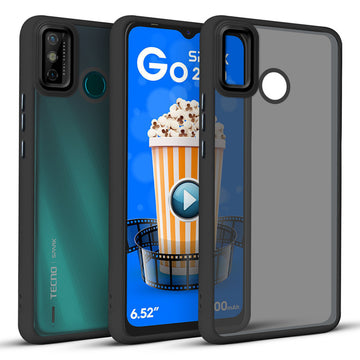 Translucent Matte with Shiny Camera Ring Back Cover for Tecno Spark Go 2020