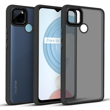 Translucent Matte with Shiny Camera Ring Back Cover for Realme C21Y