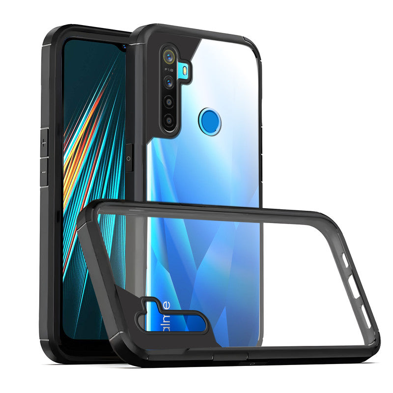 Silicone Frame Transparent Hard Back Cover for Realme 5i