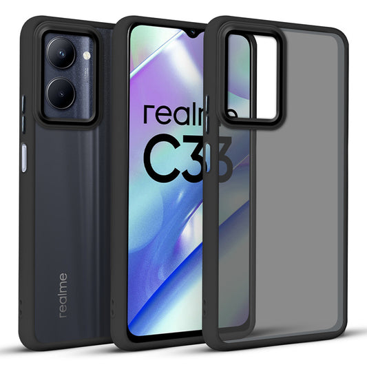 Translucent Matte with Shiny Camera Ring Back Cover for Realme C33