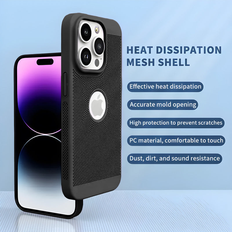 Ultra Slim Full Coverage Heat Sink Case with Honeycomb Mesh Back Cover For Apple iPhone 14 Pro