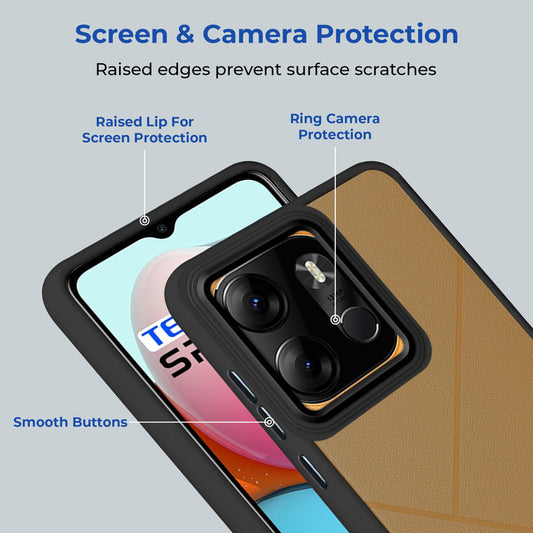 Translucent Matte with Shiny Camera Ring Back Cover for Tecno Spark Go 2023