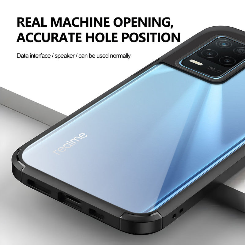 Silicone Frame Transparent Hard Back Cover for Realme 8 5G