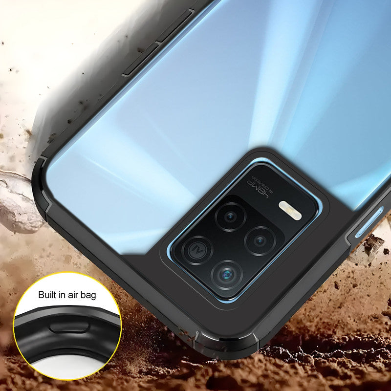 Silicone Frame Transparent Hard Back Cover for Realme 8 5G
