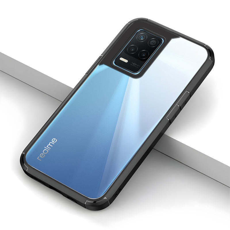 Silicone Frame Transparent Hard Back Cover for Realme 8 5G