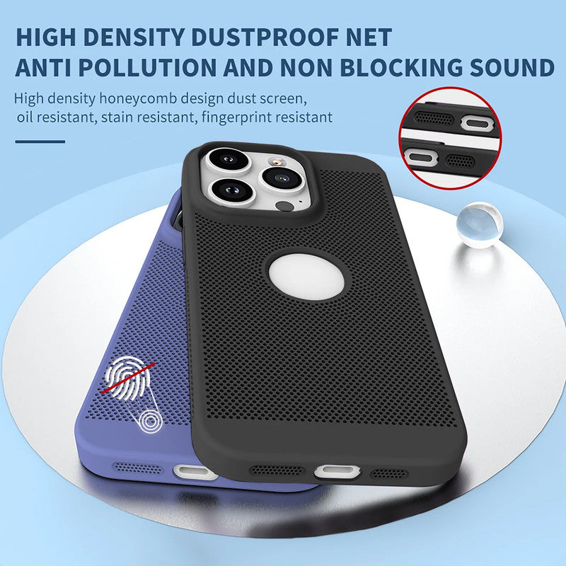 Ultra Slim Full Coverage Heat Sink Case with Honeycomb Mesh Back Cover For Apple iPhone 14 Pro