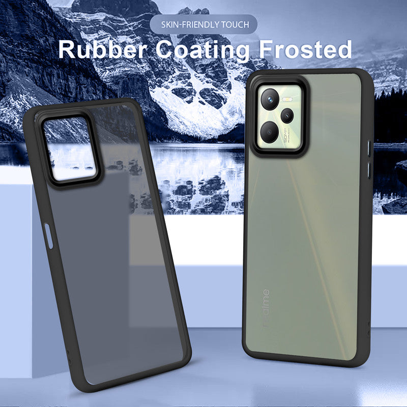 Translucent Matte with Shiny Camera Ring Back Cover for Realme C35
