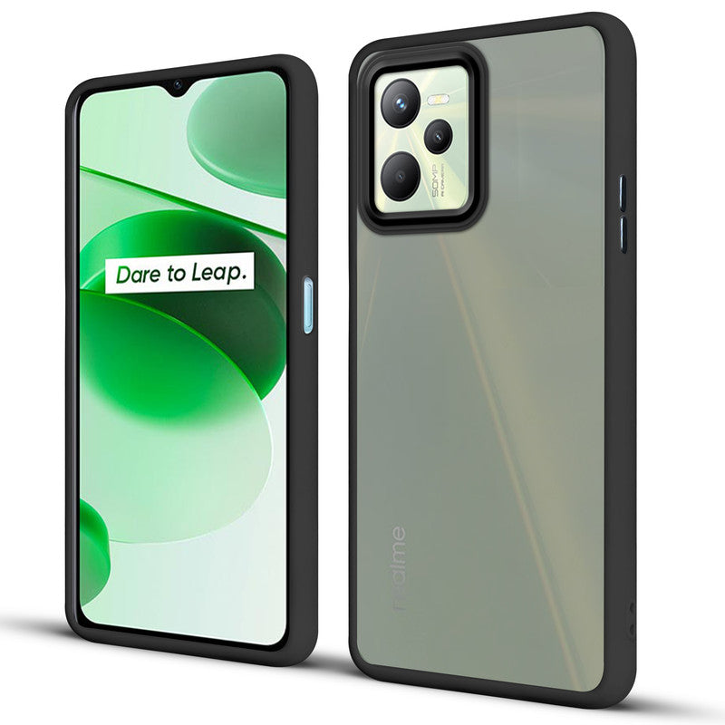Translucent Matte with Shiny Camera Ring Back Cover for Realme C35