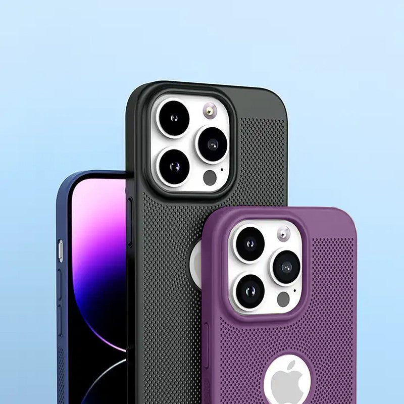 Ultra Slim Full Coverage Heat Sink Case with Honeycomb Mesh Back Cover For Apple iPhone 14 Pro
